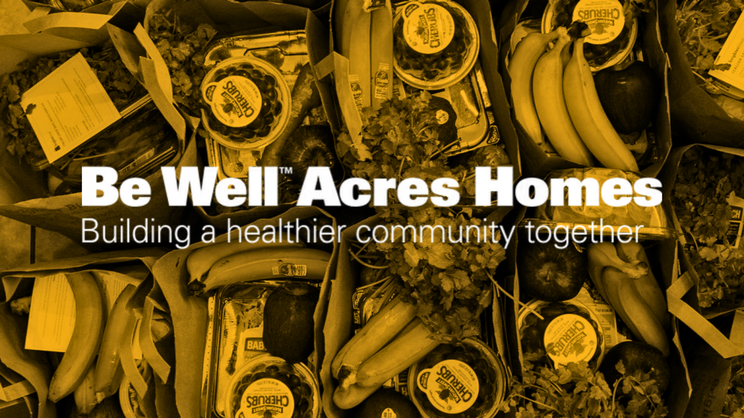 Be Well Acres Homes community initiative with fresh food boxes, promoting nutrition access and community health in a place-based prevention model